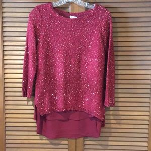 Red Sequin Lined Sweater